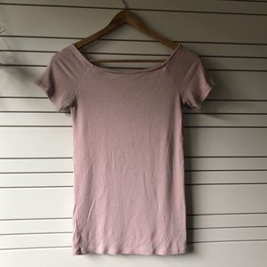 Anthropology Ribbed Boat Neck T-Shirt